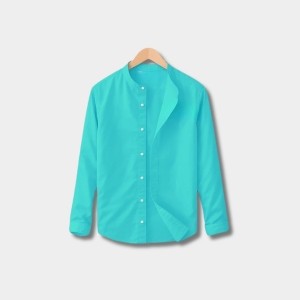 Band Collar Shirt for Men – Paste | Oxford Cotton Slim Fit