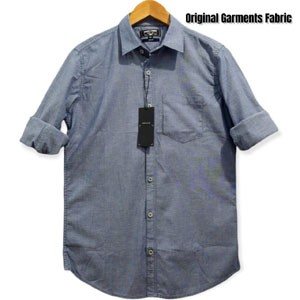Men Shirt Solid Oxford Cotton | Full Sleeve Ash Color