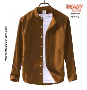 Band Collar Brown Shirt for Men Price in Bangladesh