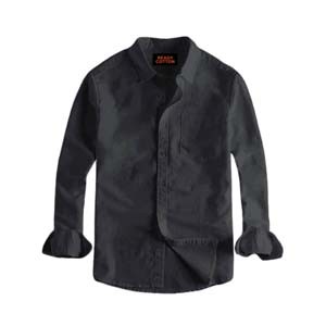 Black Oxford Cotton Long Sleeve Shirt